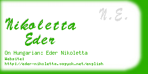 nikoletta eder business card